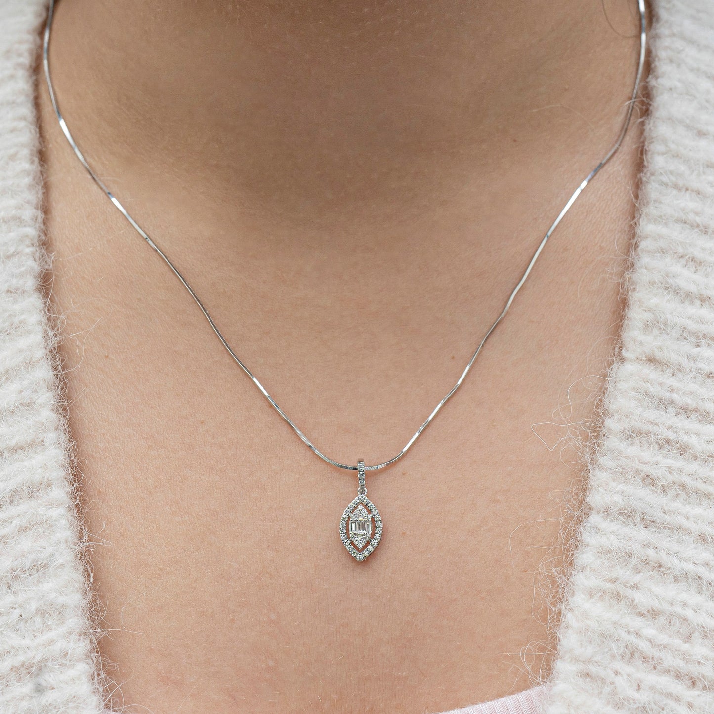 Luxe Marquise Cluster Diamond Pendant