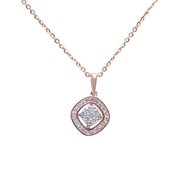 Channel Setting Halo Diamond Pendant