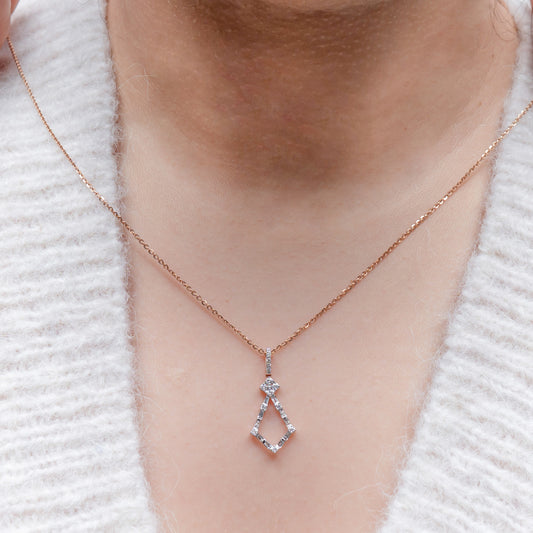 Emerald diamond Drop Pendant
