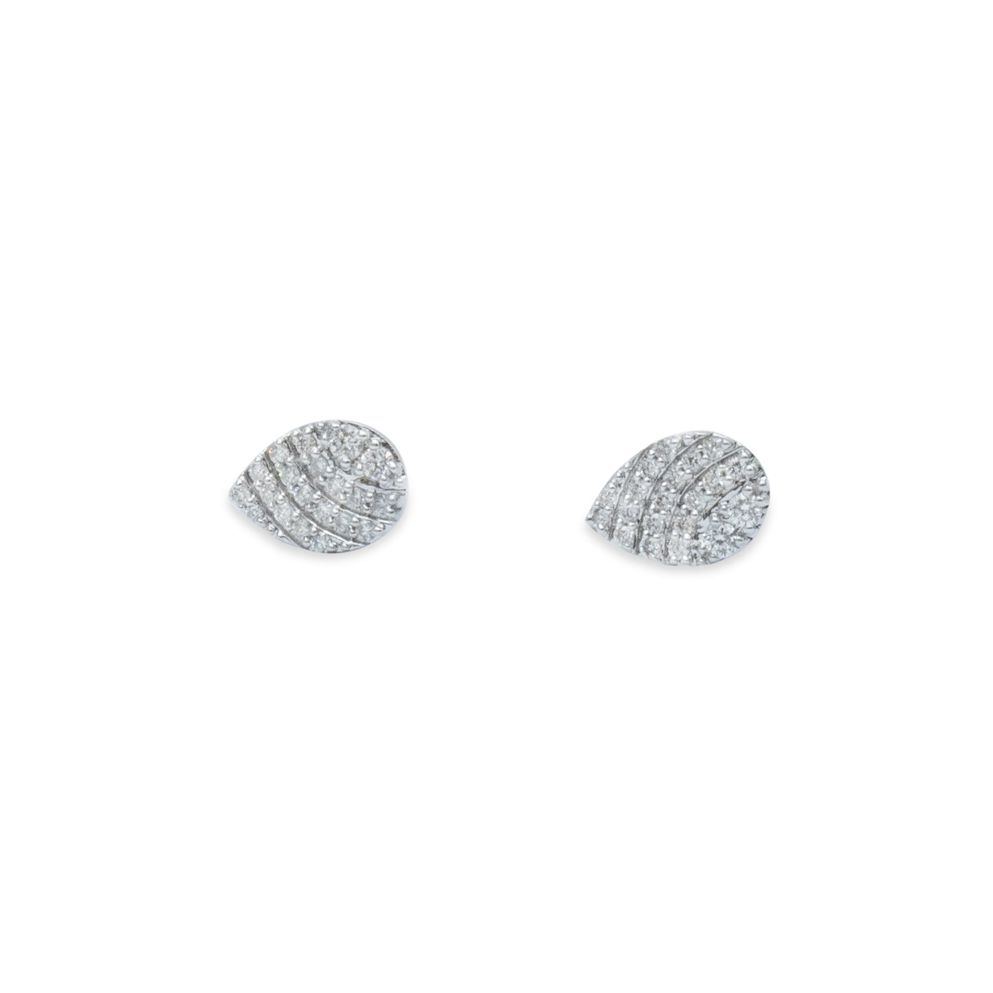 White Gold Pear Cluster Diamond Earrings