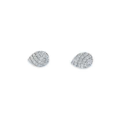 White Gold Pear Cluster Diamond Earrings