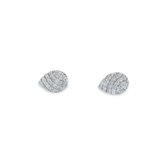 White Gold Pear Cluster Diamond Earrings