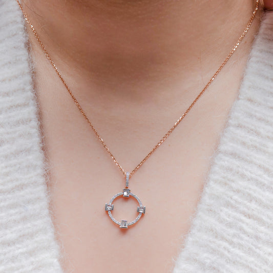 Emerald Open Circle Pendant