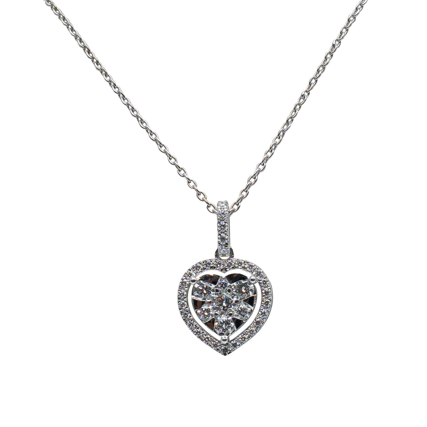 Diamond Heart Cluster Pendant