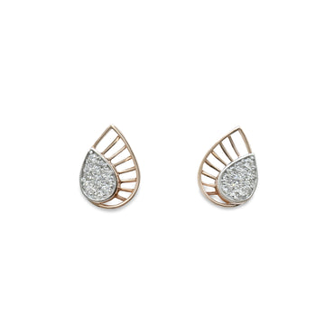 Radiant Pear Rose Gold Cluster Studs