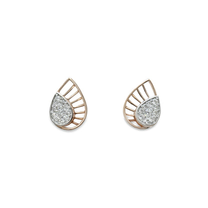 Radiant Pear Rose Gold Cluster Studs