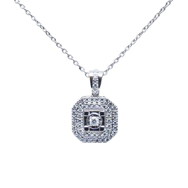 Cushion-Cut Diamond Halo Pendant