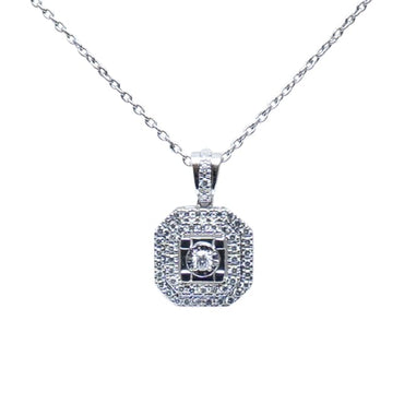 Cushion-Cut Diamond Halo Pendant