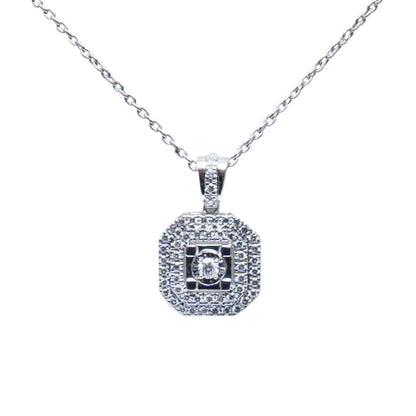 Cushion-Cut Diamond Halo Pendant