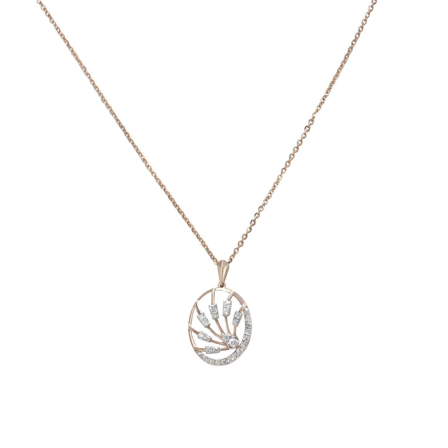 Golden Arc Oval Pendant
