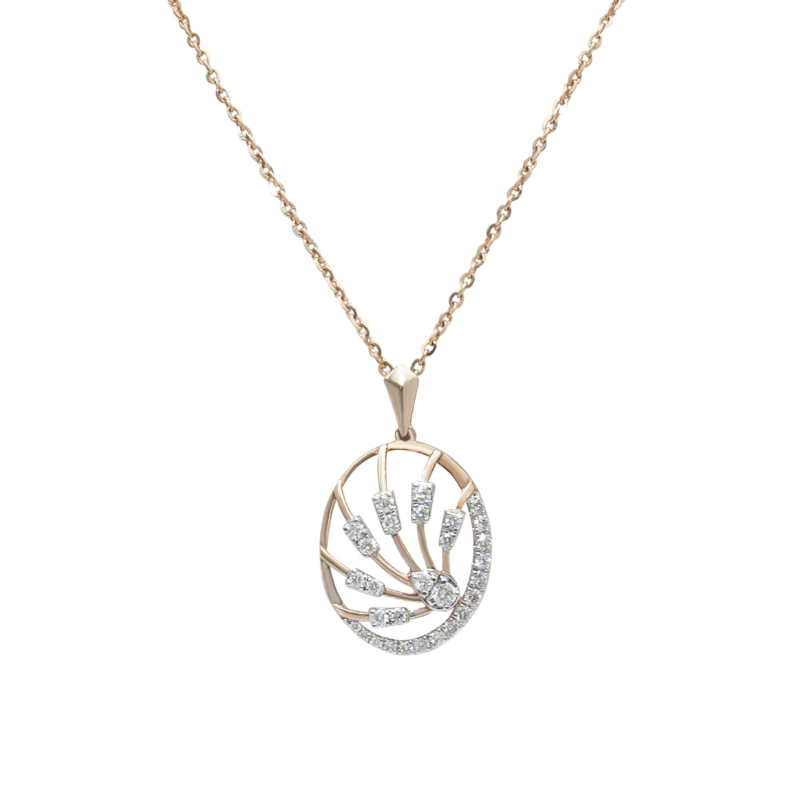 Golden Arc Oval Pendant