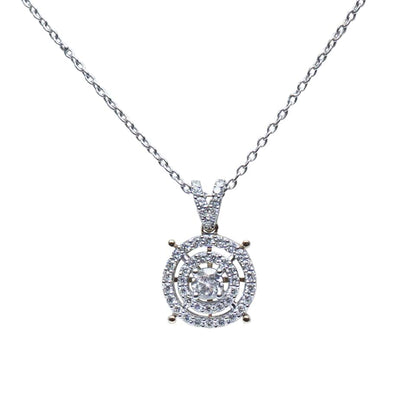 Double Halo yellow gold Diamond Pendant