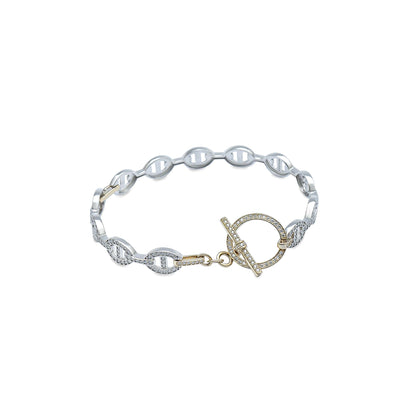 The Claret Circle-Bar Diamond bracelet