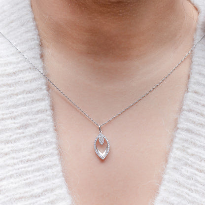 Open leaf Diamond pendant