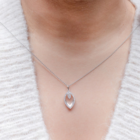 Open leaf Diamond pendant