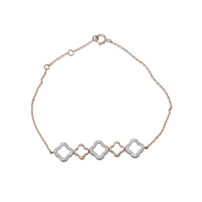 4 Clover Diamond Bracelet – 18K Rose Gold