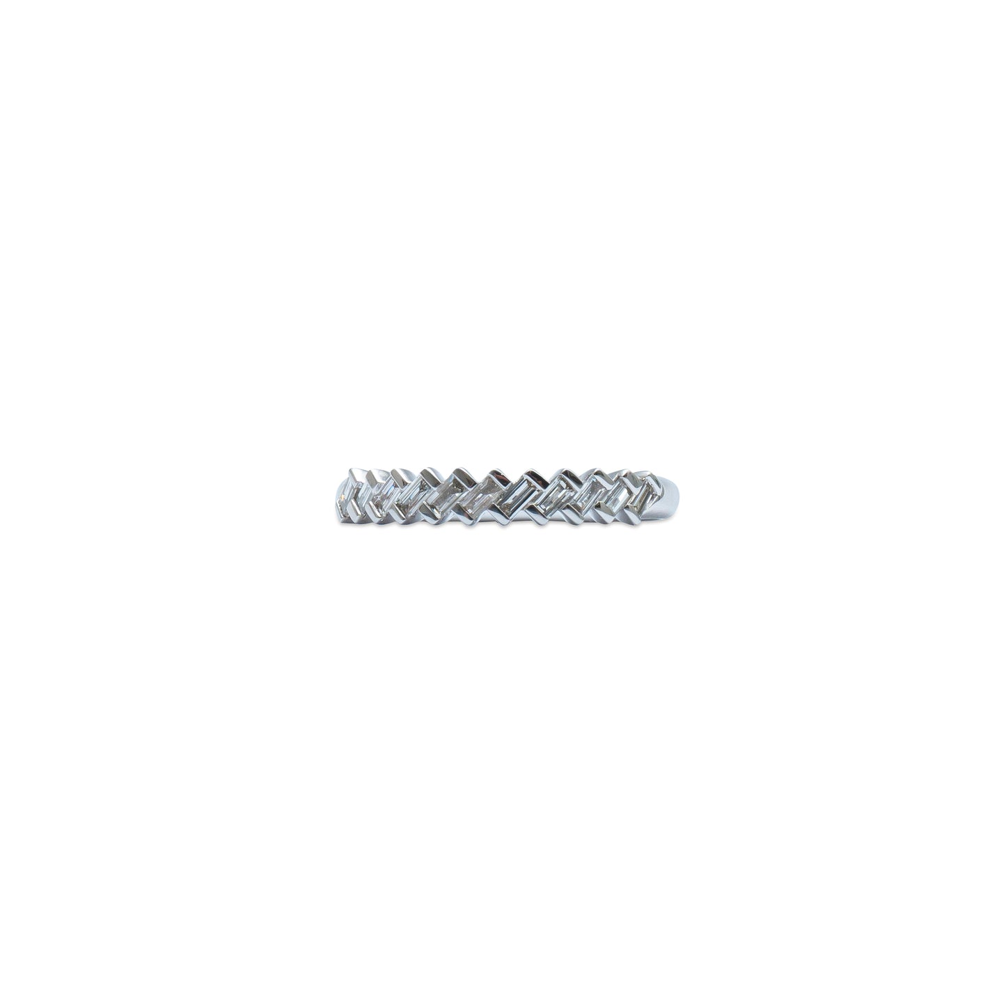 Tilted Emerald Diamond Band