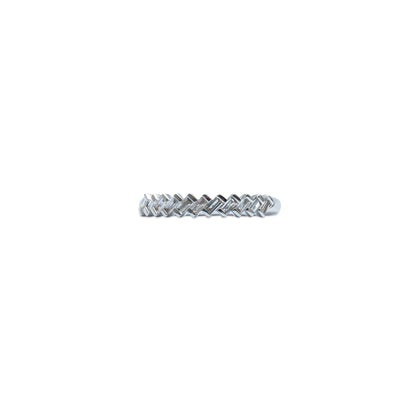 Tilted Emerald Diamond Band
