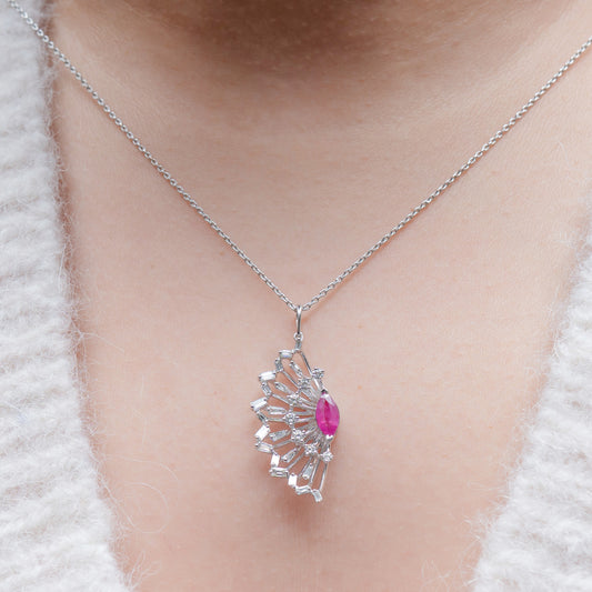 Ruby Winged Pendant