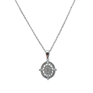 Oval Halo Cluster Pendant