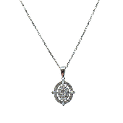 Oval Halo Cluster Pendant
