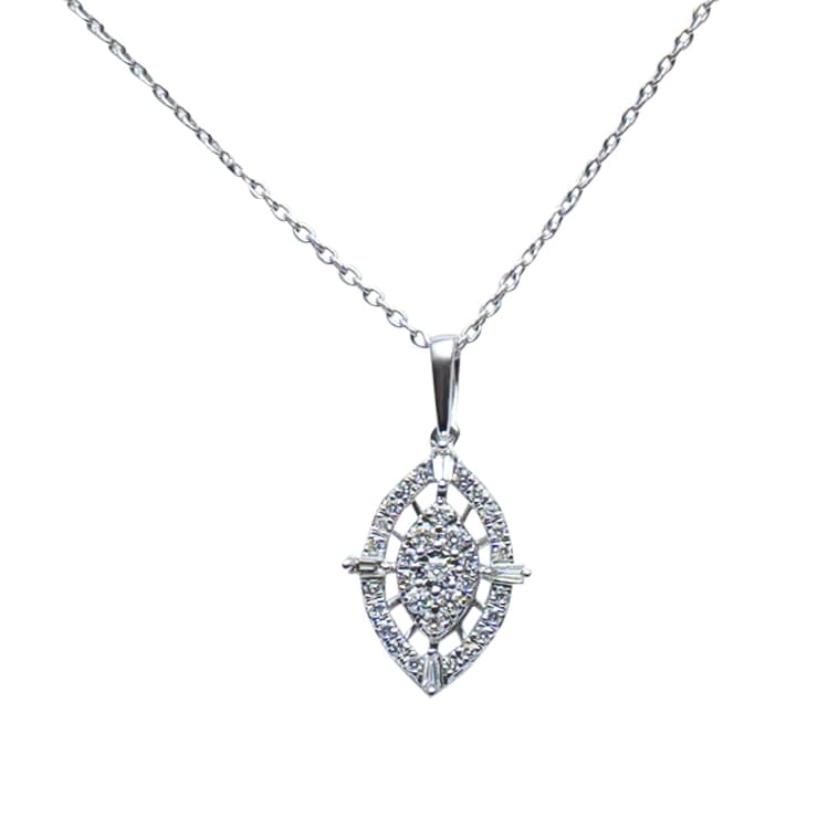 White Gold Radiant Eye Pendant