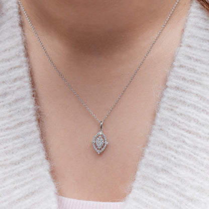 White Gold Radiant Eye Pendant
