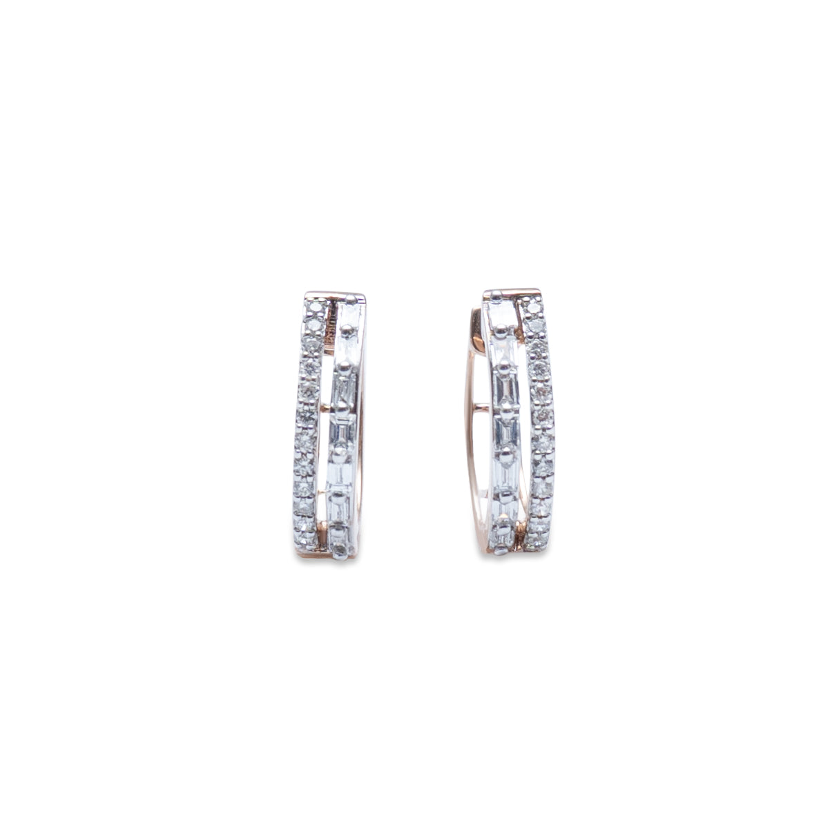 Dual Brilliance Rose Hoops