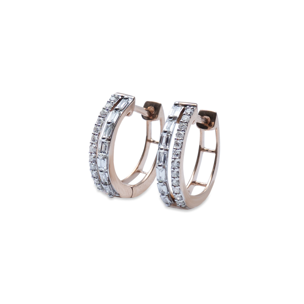 Dual Brilliance Rose Hoops