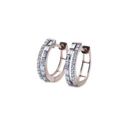 Dual Brilliance Rose Hoops