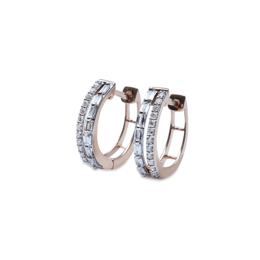 Dual Brilliance Rose Hoops
