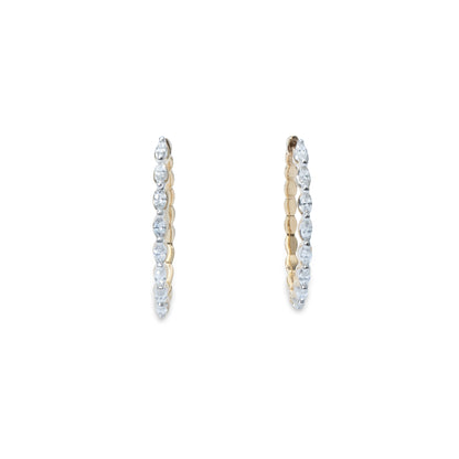 Marquise Yellow Gold Hoops
