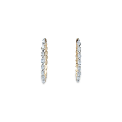 Marquise Yellow Gold Hoops