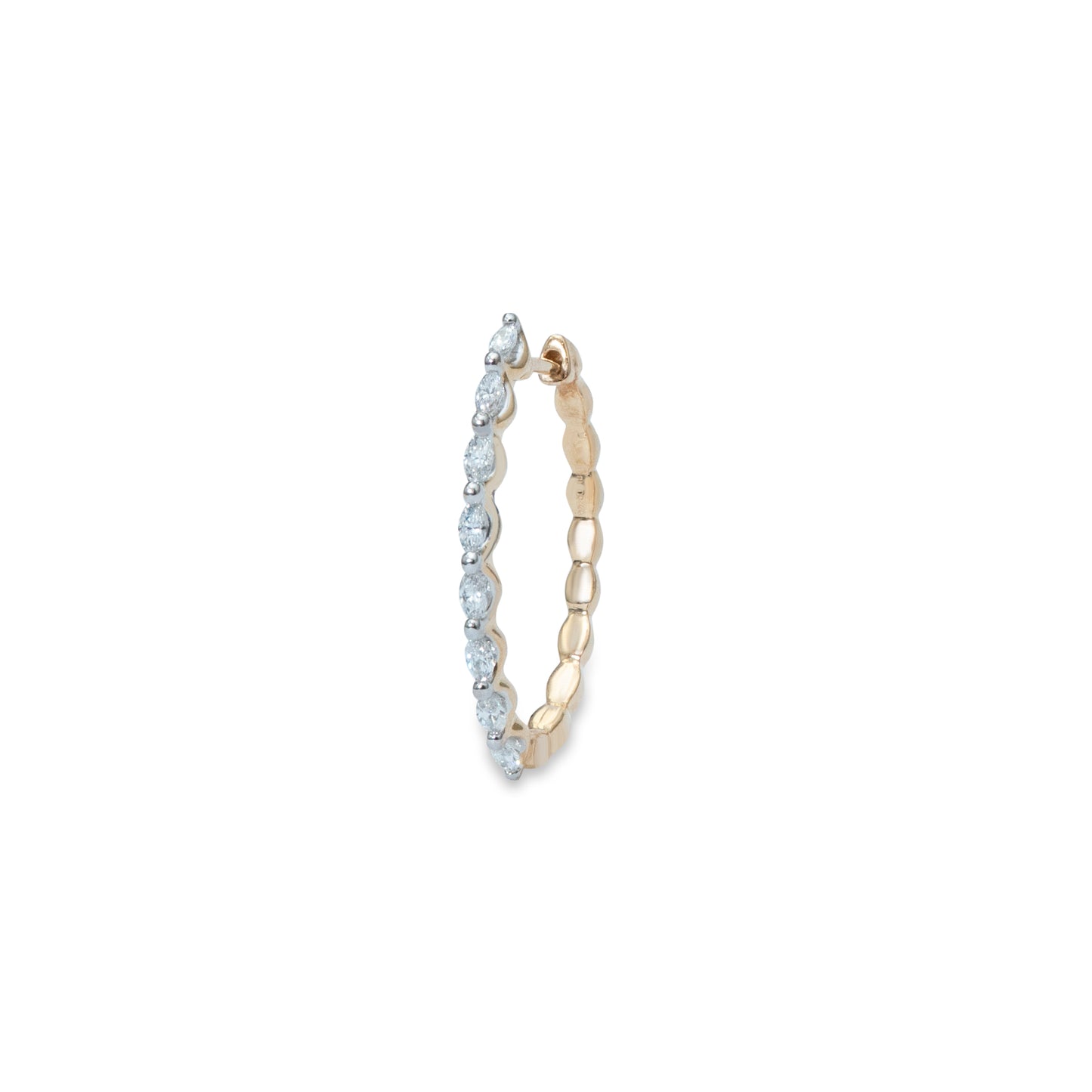 Marquise Yellow Gold Hoops