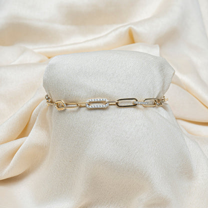 The Lumiere Diamond Accent Paperclip Bracelet