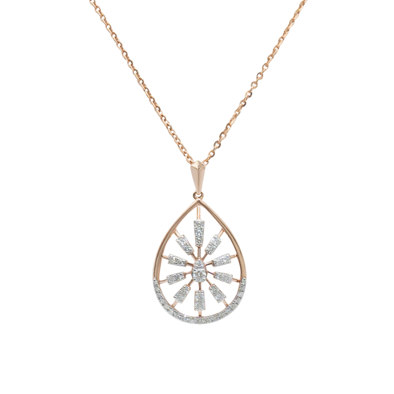 Golden Arc Pear Pendant