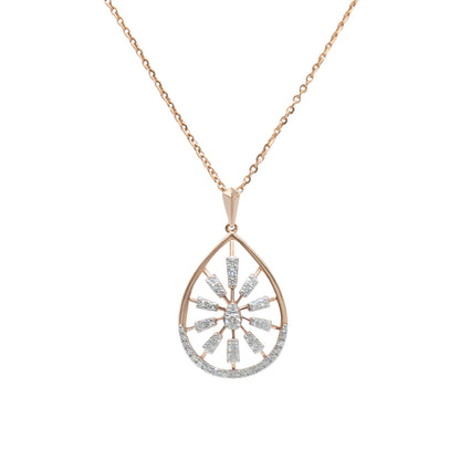 Golden Arc Pear Pendant