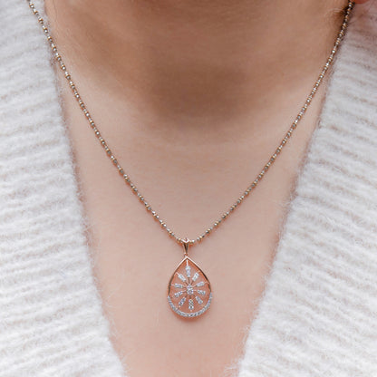 Golden Arc Pear Pendant