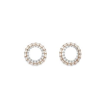 Open Circle Diamond Earrings