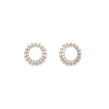 Open Circle Diamond Earrings
