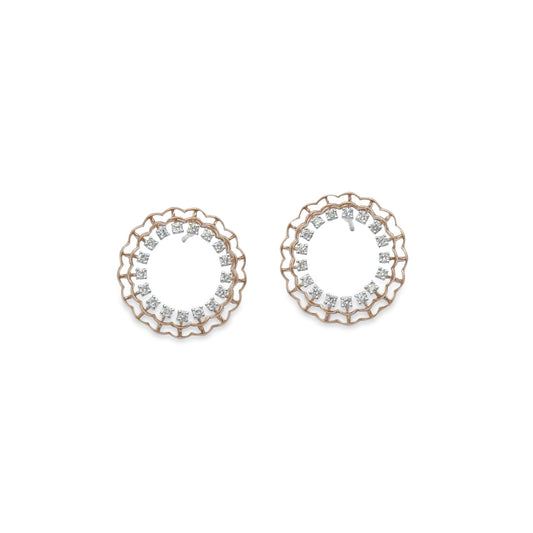 Open Circle Diamond Earrings