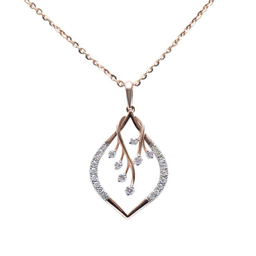 Diamond Vine Leaf Pendant