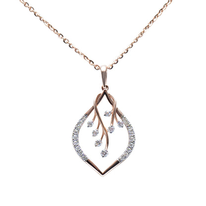Diamond Vine Leaf Pendant