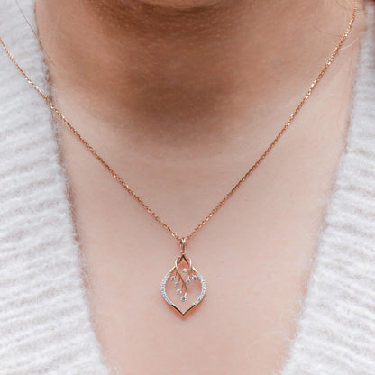 Diamond Vine Leaf Pendant