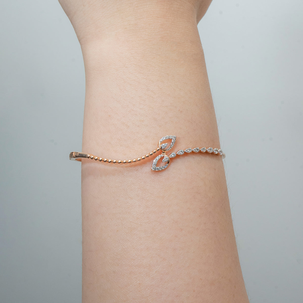 Twin Leaf Embrace Bangle