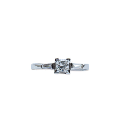 Princess Cut with Baguette Accent Ring