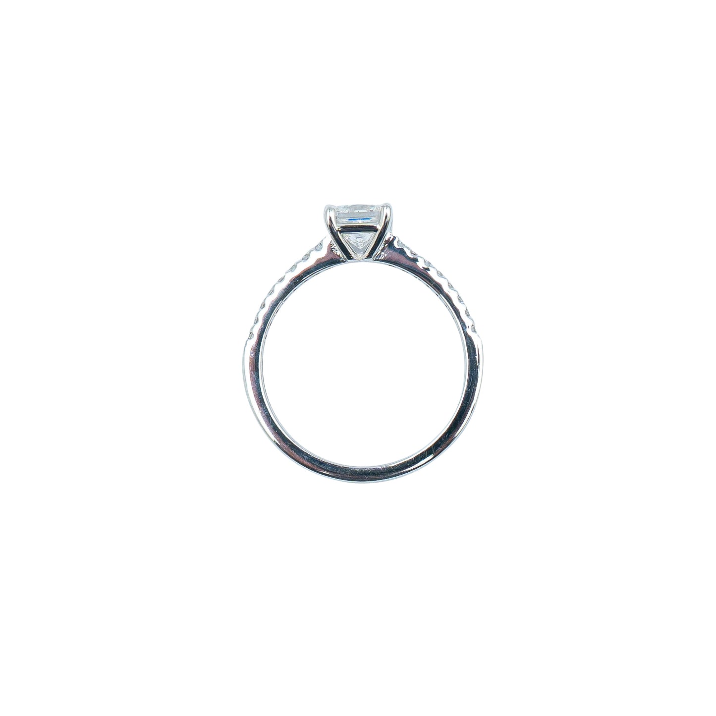Princess Solitaire ring with Diamond Band
