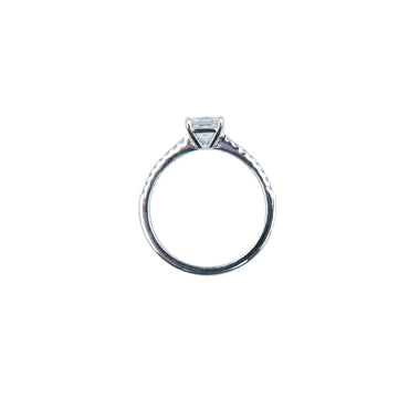 Princess Solitaire ring with Diamond Band