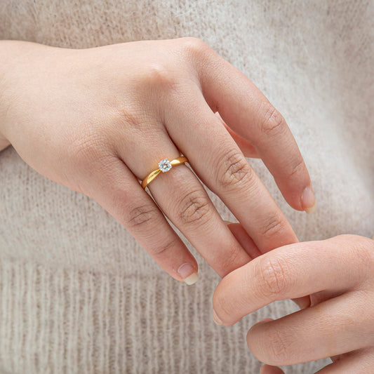 The classic round solitaire ring